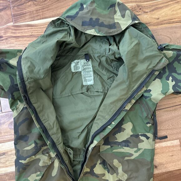 Military Camouflage Extended Cold Weather Parka Men’s Medium Vintage Raven Coat - Picture 9 of 12